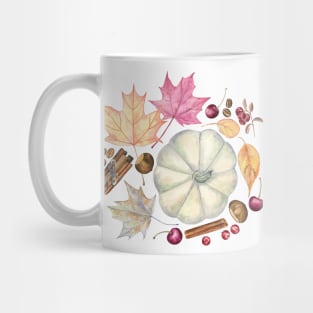 Autumn Pumpkin, Maple Leaves and Spices Mug